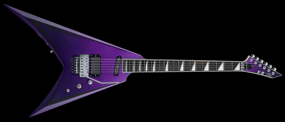 ESP E-II Alexi Ripped Purple Fade Satin w/ Pinstripes