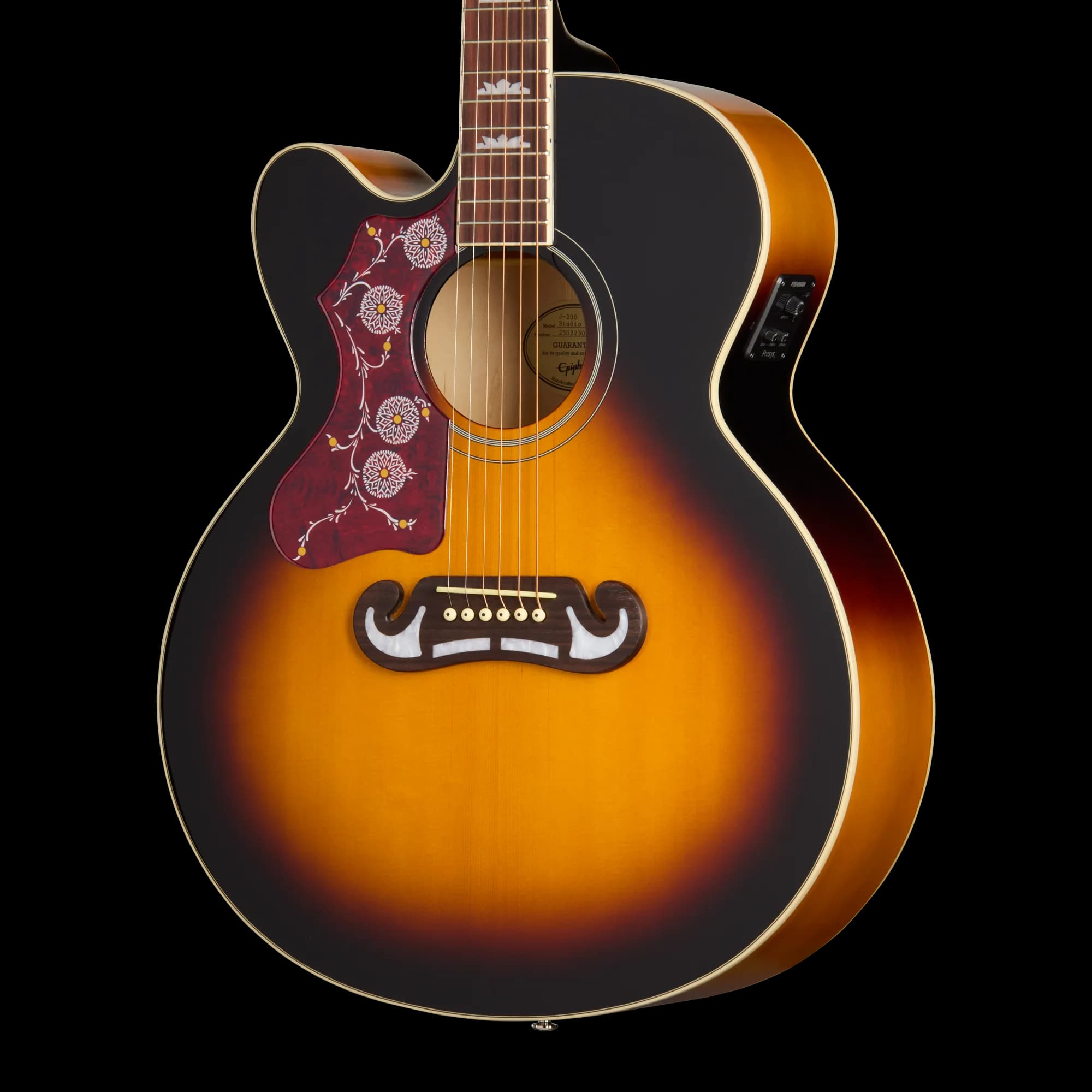 Epiphone J-200 Studio EC, Left-Handed, Vintage Sunburst