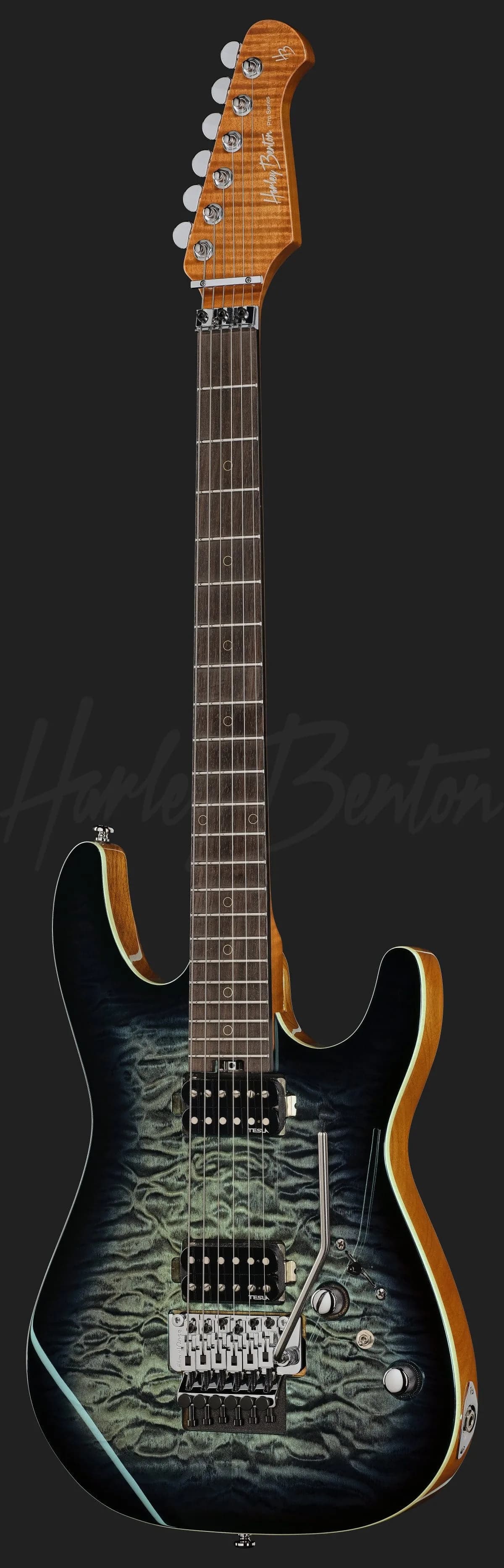 Harley Benton Fusion-IV HH RW FR QBLB — photo 2