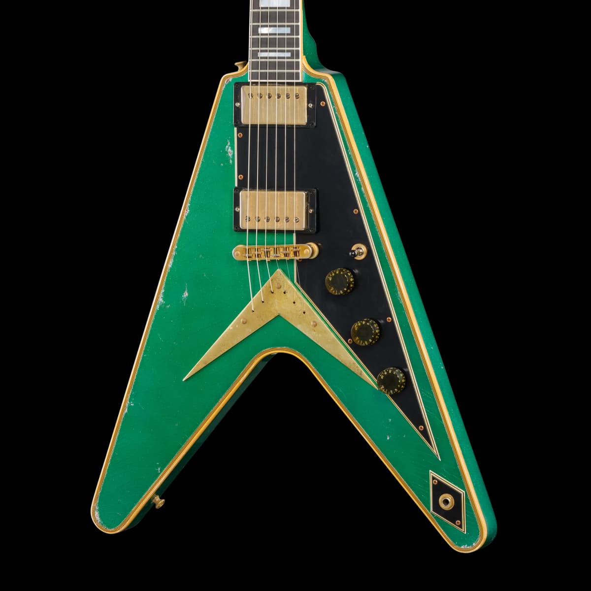Gibson LE Flying V Custom, Heavy Aged, Teal Sparkle