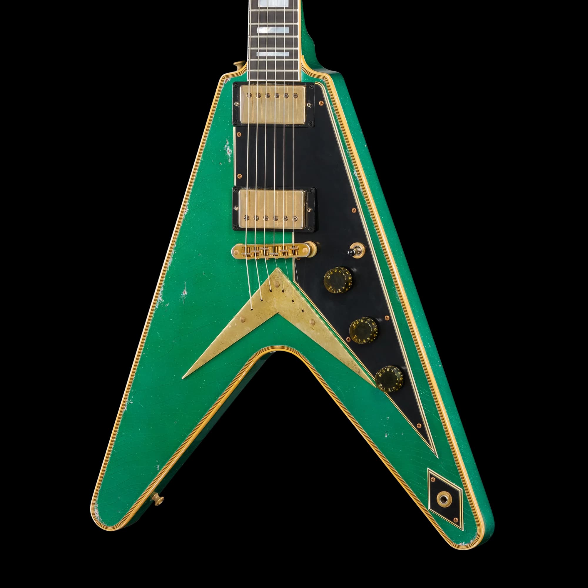 Gibson LE Flying V Custom, Heavy Aged, Teal Sparkle