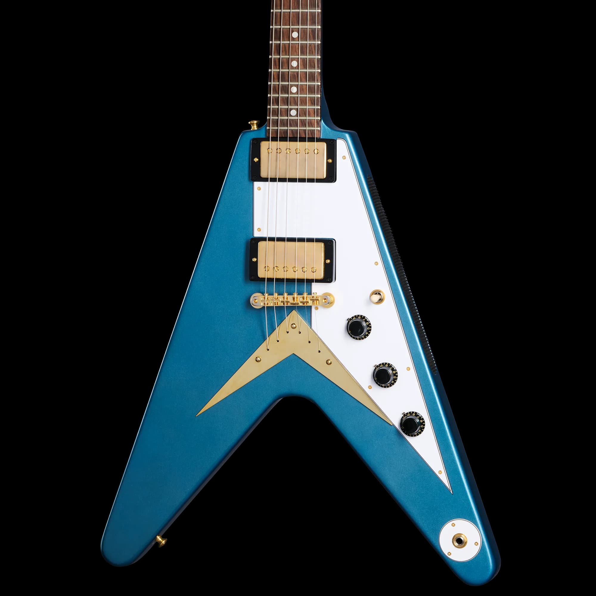 Gibson 1958 Korina Flying V (White Pickguard), Exclusive, Antique Pelham Blue VOS