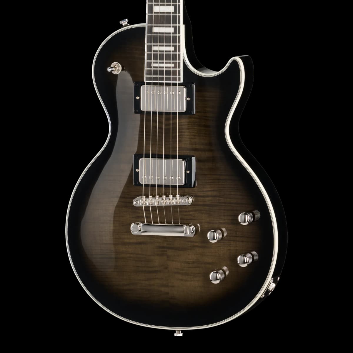 Epiphone Les Paul Custom Modern Figured, Translucent Ebony Burst, Exclusive