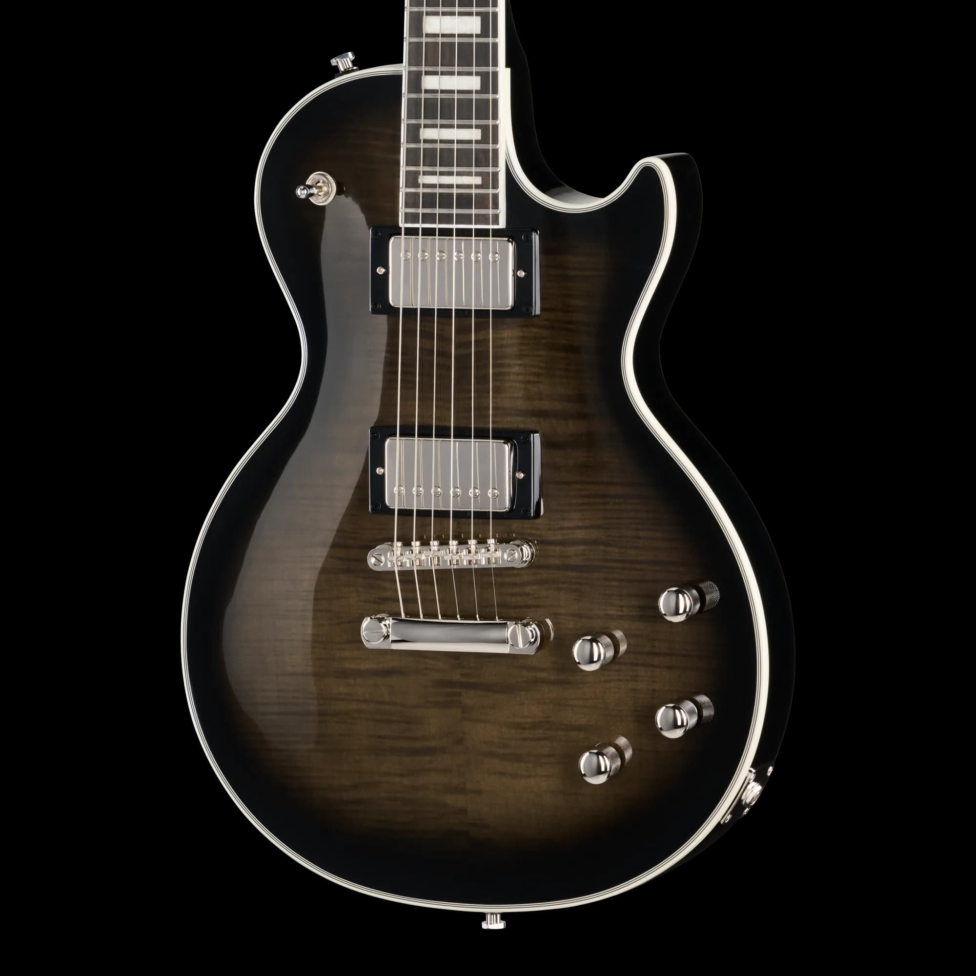 Epiphone Les Paul Custom Modern Figured, Translucent Ebony Burst, Exclusive