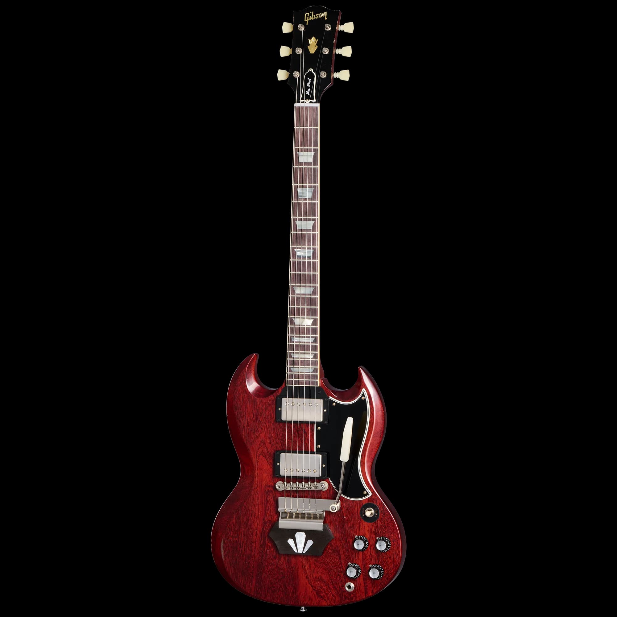 Gibson 1962 Les Paul SG Standard with Ebony Block, Light Aged, Cherry, Exclusive — photo 3
