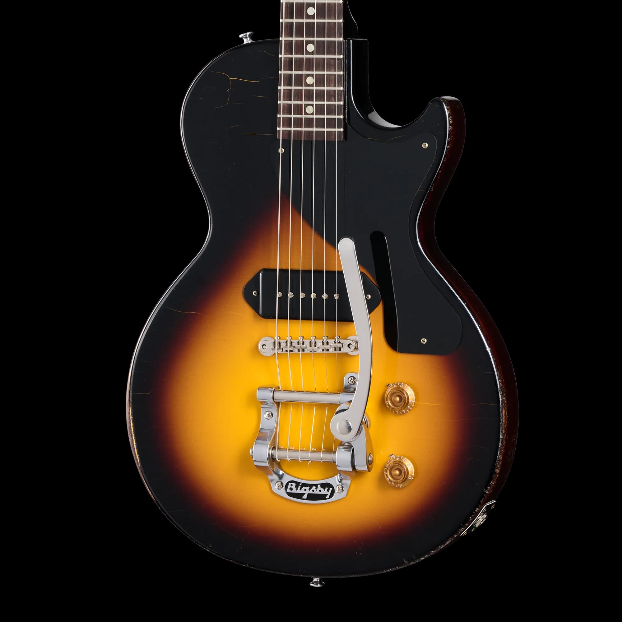 Gibson 1957 Les Paul Junior Reissue with Bigsby, Light Aged, Vintage Sunburst