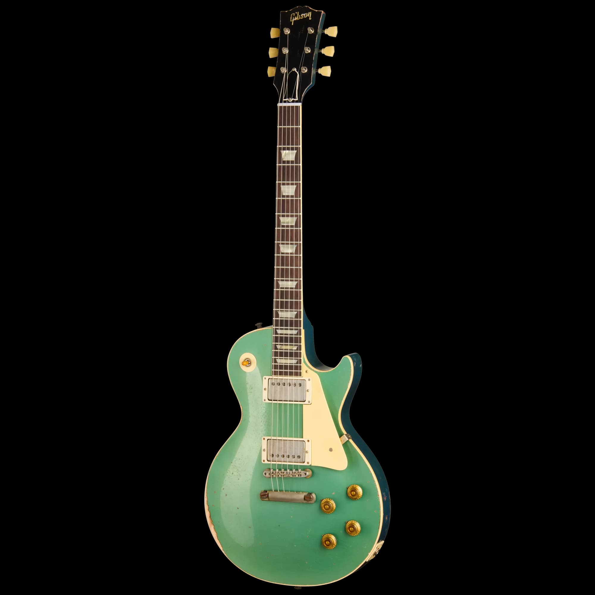 Gibson 1957 Les Paul Standard Reissue, Ultra Heavy Aged, Inverness Green and Pelham Blue Over Goldtop — photo 3