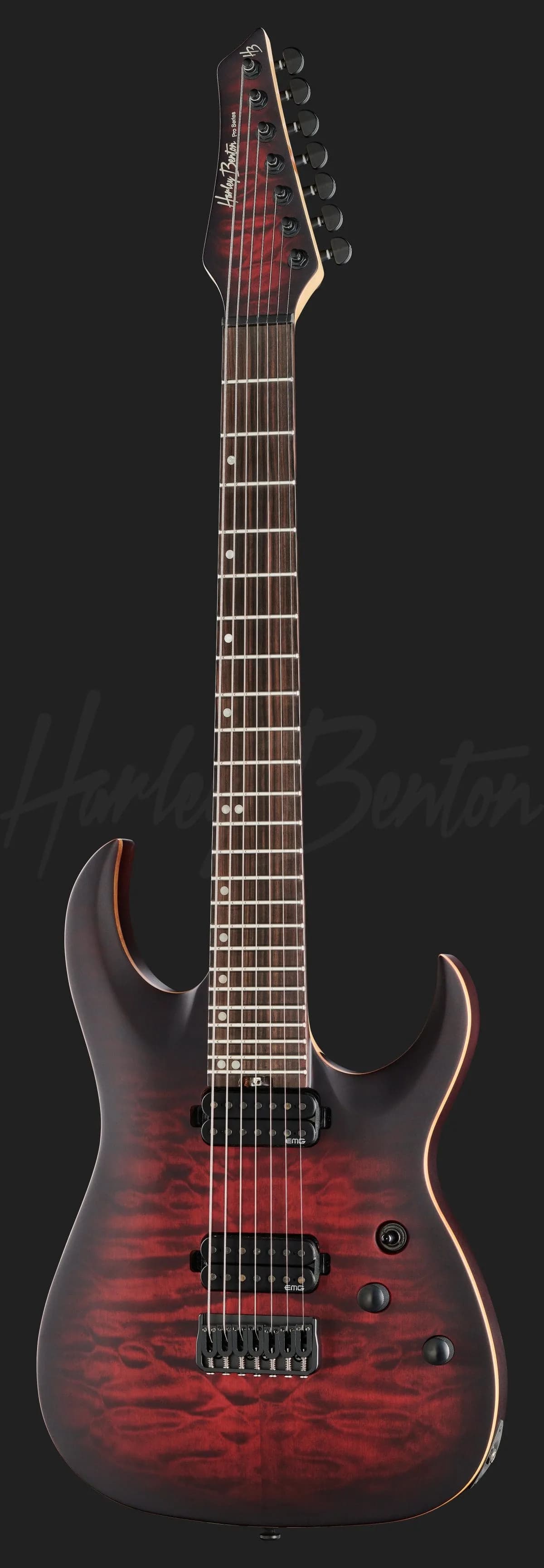 Harley Benton Amarok-7 BKRD Quilted Burst — photo 2