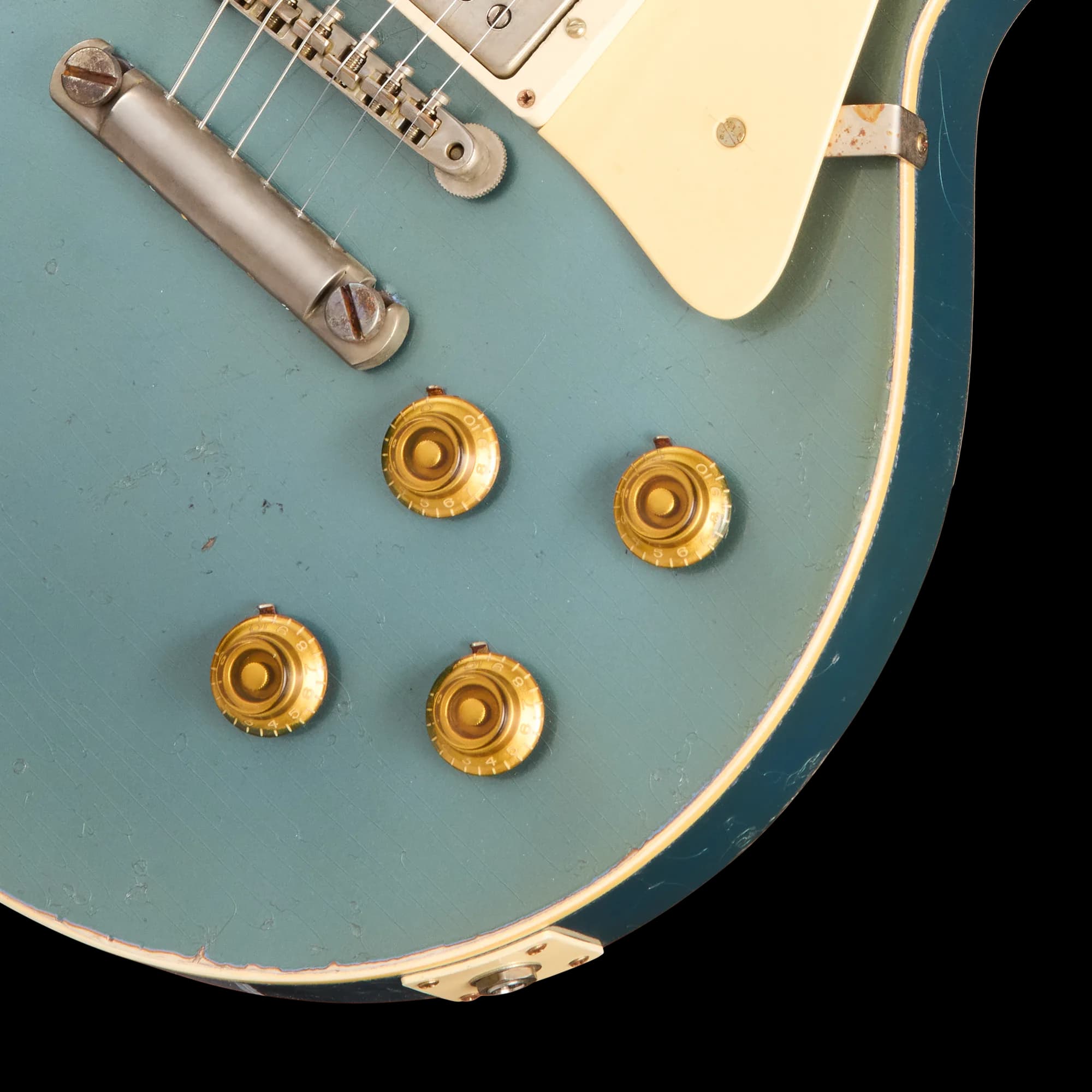 Gibson 1957 Les Paul Standard Reissue, Ultra Heavy Aged, Pelham Blue Over Goldtop — photo 7