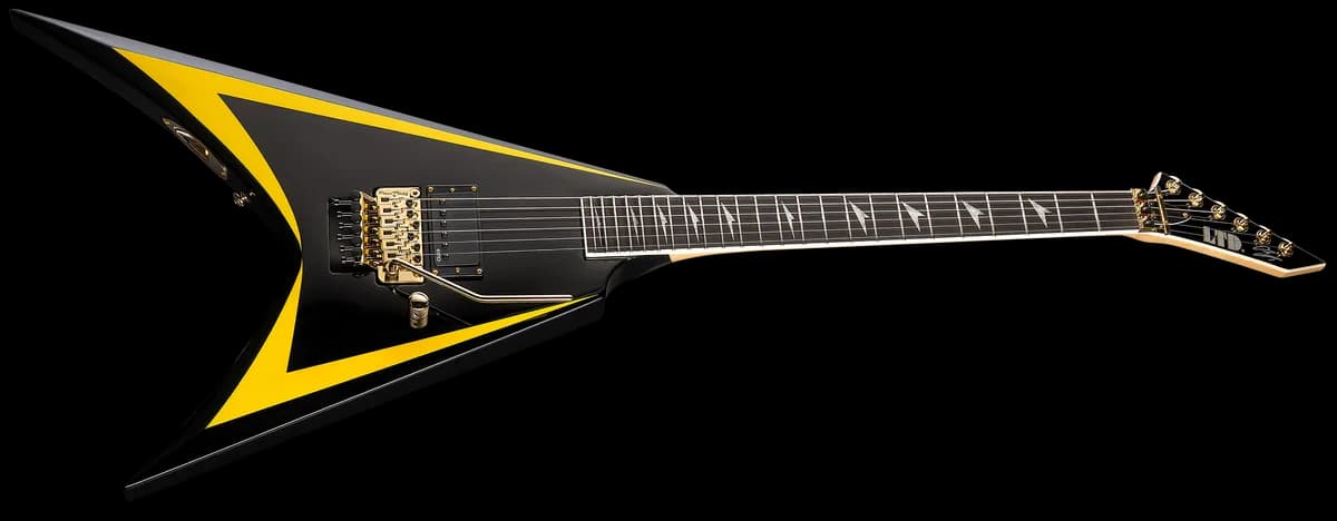 ESP Alexi Arrowhead Se Black w/Yellow Pinstripe — photo 3