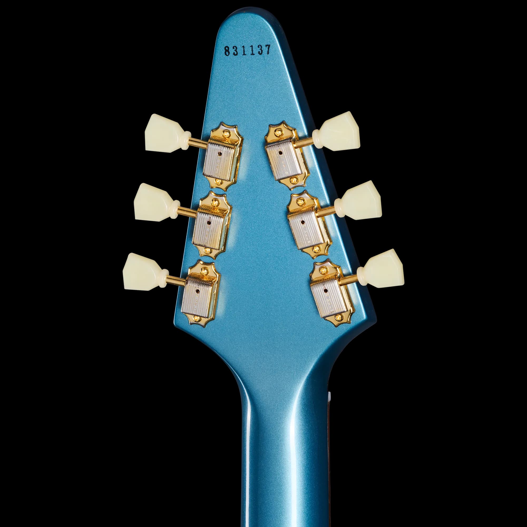 Gibson 1958 Korina Flying V (White Pickguard), Exclusive, Antique Pelham Blue VOS — photo 6