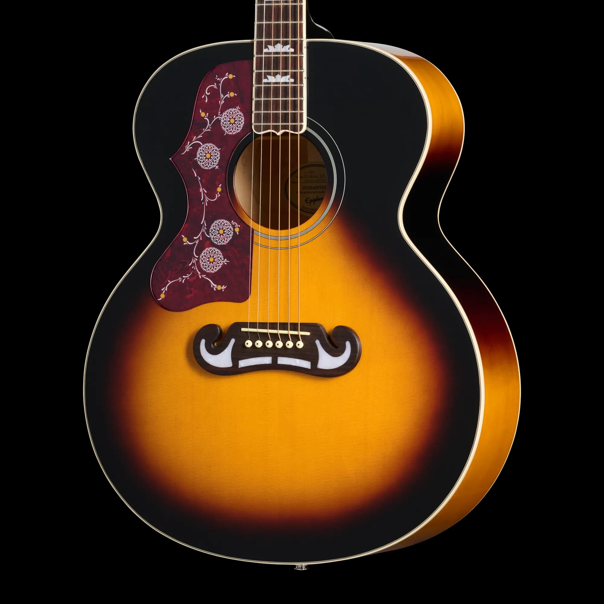 Epiphone J-200 Studio, Left-Handed, Vintage Sunburst