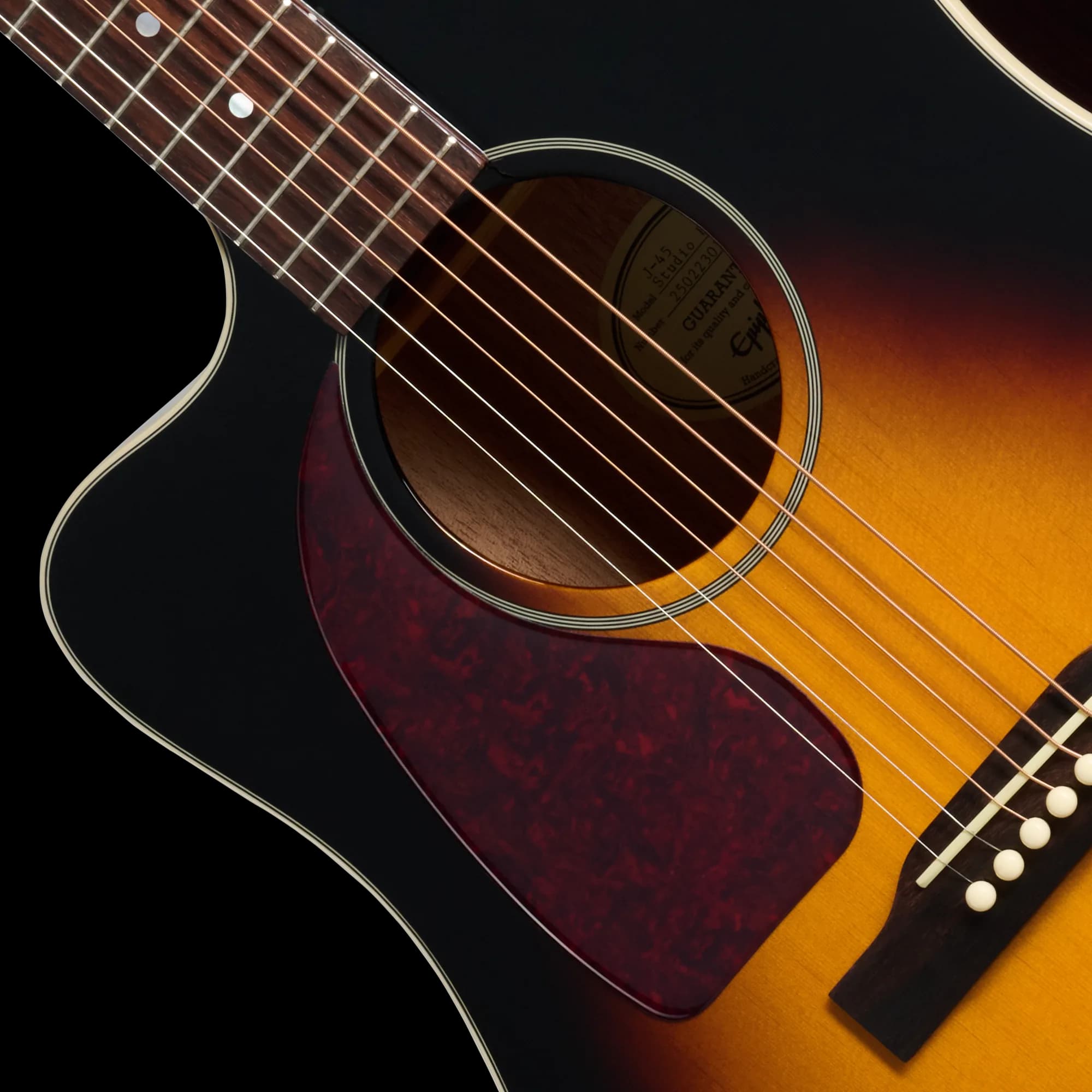 Epiphone J-45 Studio EC, Left-Handed, Vintage Sunburst — photo 7