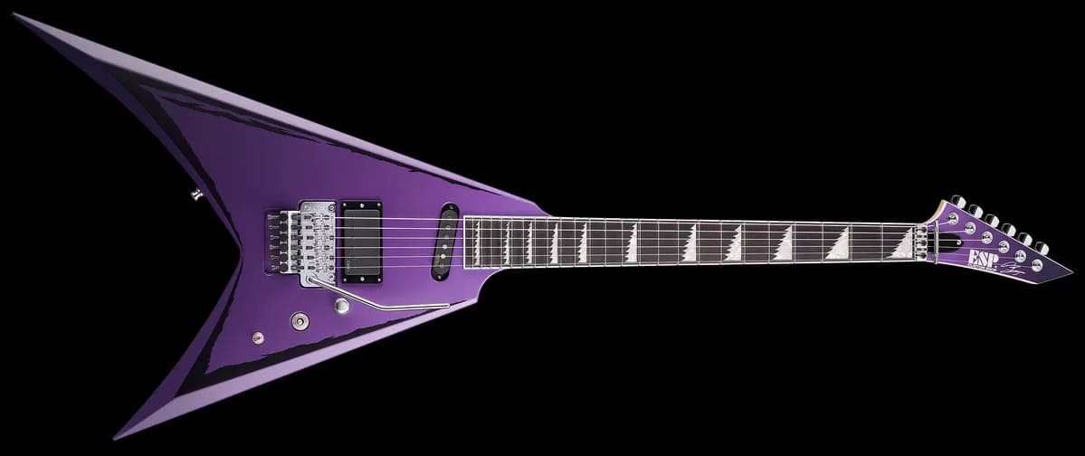 ESP Alexi Ripped Purple Fade Satin w/ Pinstripes