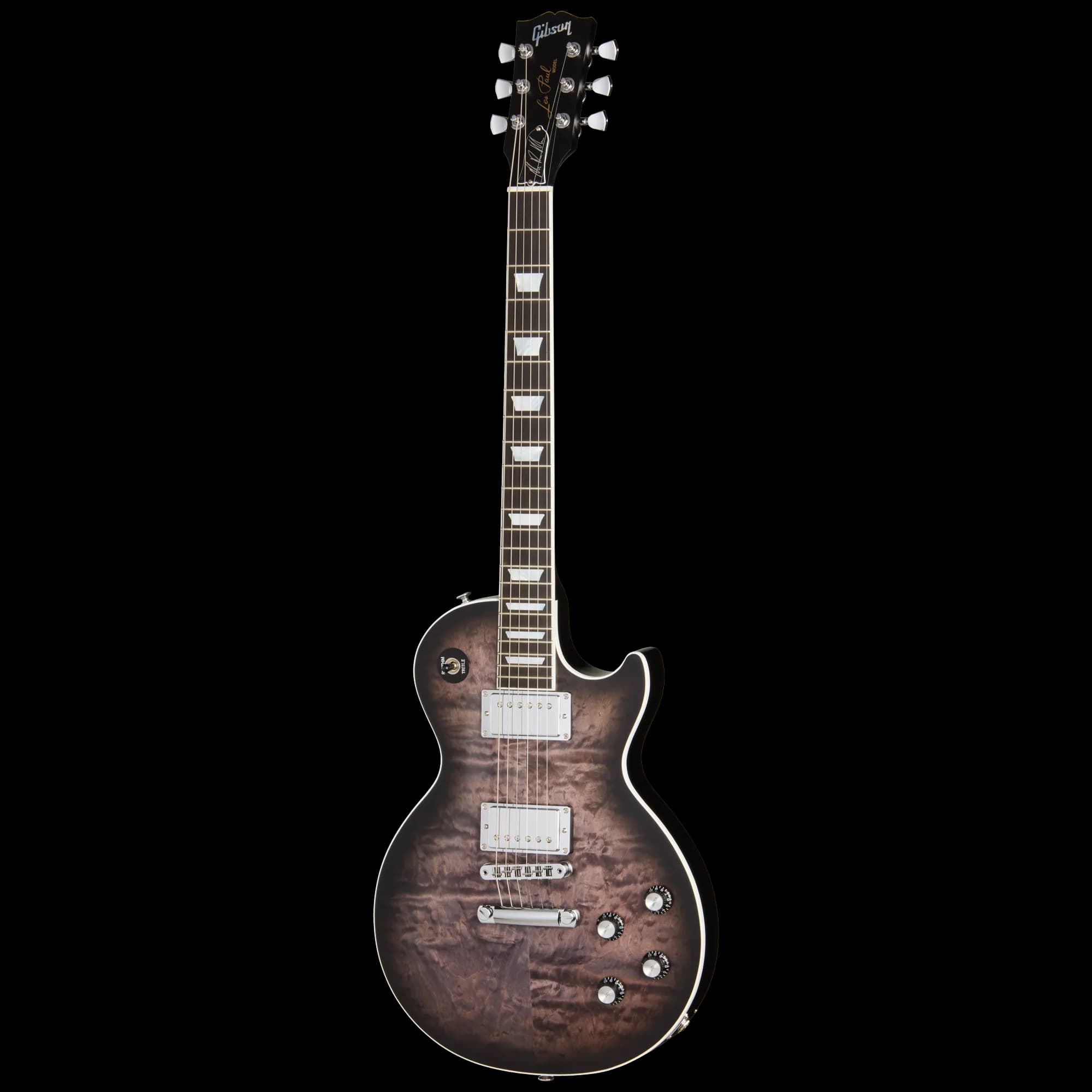 Gibson Mark Morton Les Paul Modern Quilt, Translucent Ebony Burst Satin — photo 3