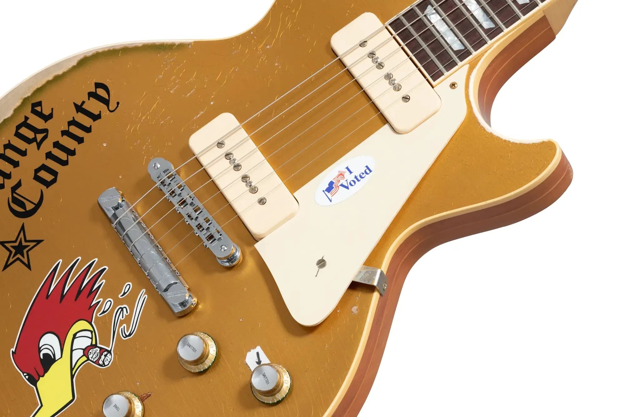 Gibson Mike Ness 1976 Les Paul Deluxe (Aged), Gold — photo 5