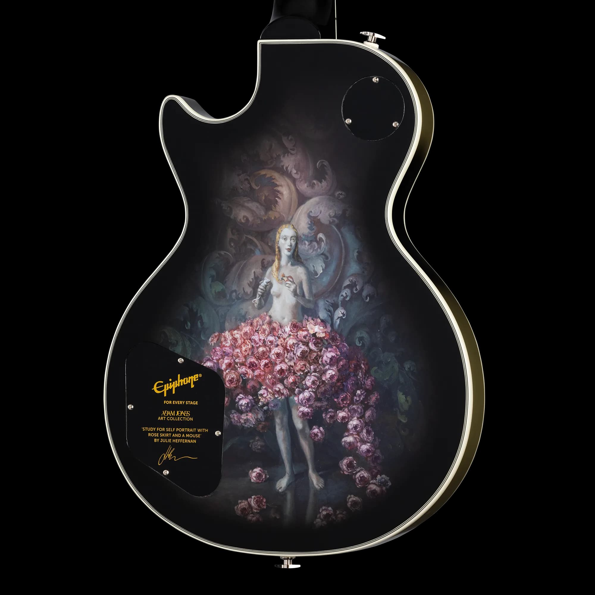 Epiphone Adam Jones Les Paul Custom Art Collection: Julie Heffernan's “Study For Self-Portrait with Rose Skirt and a Mouse", Antique Silverburst