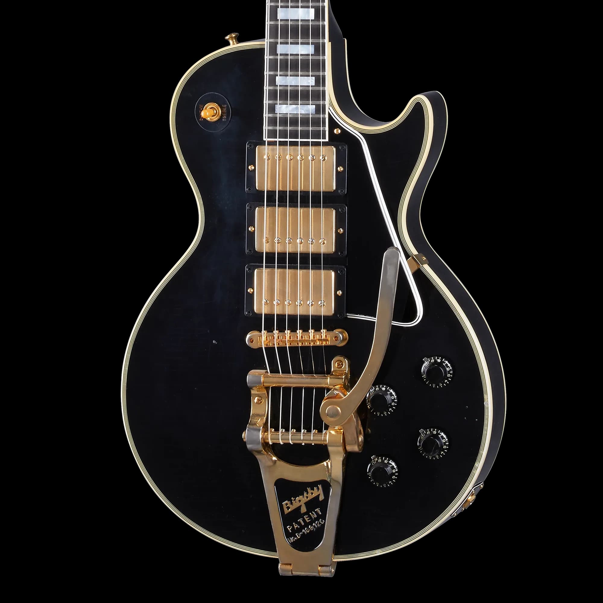 Gibson 1957 Les Paul Custom Reissue 3-Pickup Bigsby, Light Aged, Ebony