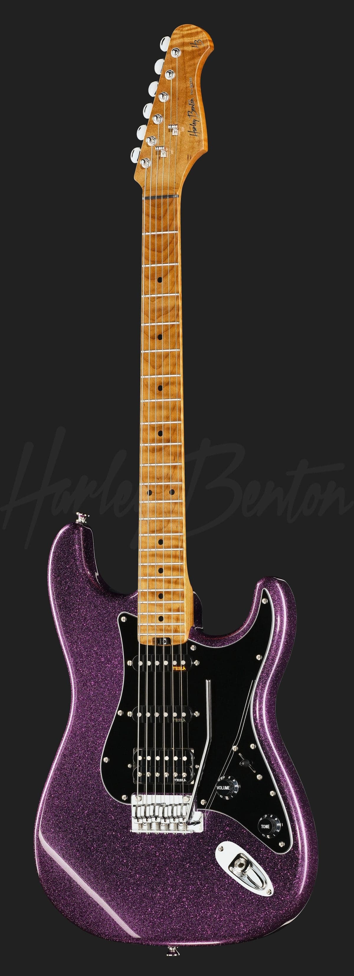 Harley Benton ST-Modern Plus MN HSS Dark Purple Sparkle — photo 2