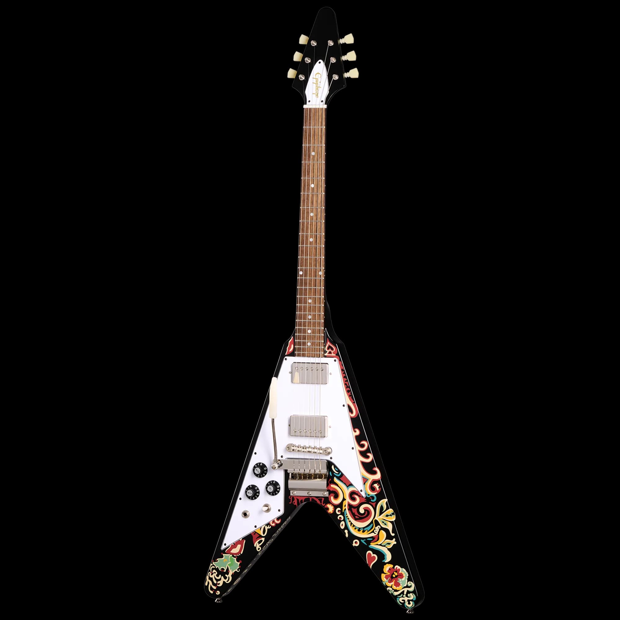 Epiphone Inspired by Gibson Custom Jimi Hendrix™ "Love Drops" Flying V, Left-Handed, Ebony — photo 3