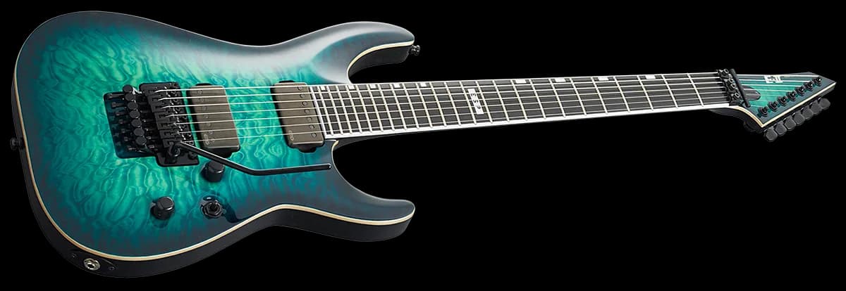ESP E-II Horizon FR-7 Black Turquoise Burst — photo 3
