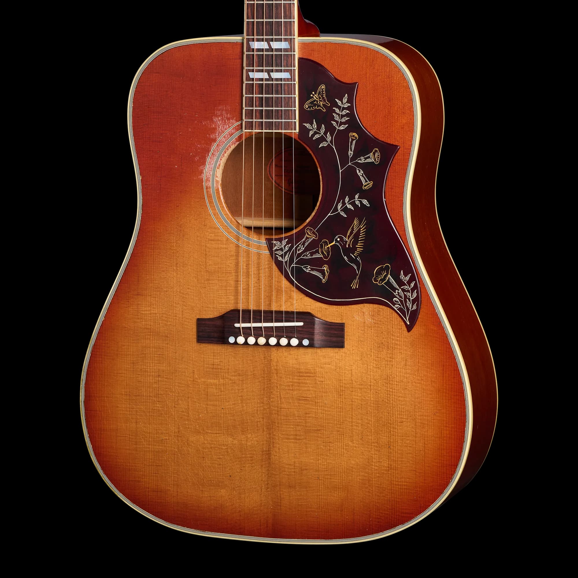 Gibson 1960 Hummingbird Reissue, Heavy Aged, Washed Cherry Sunburst