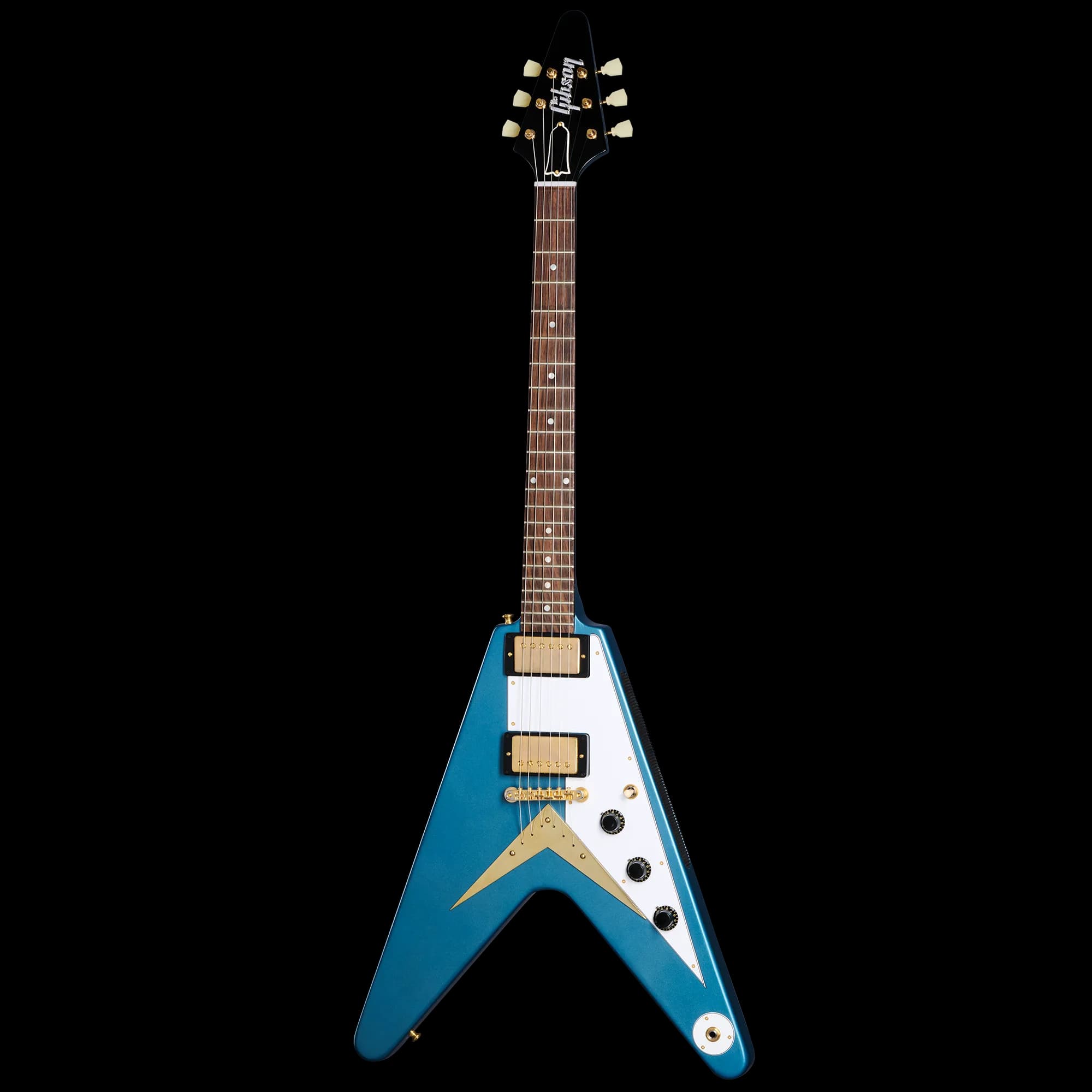Gibson 1958 Korina Flying V (White Pickguard), Exclusive, Antique Pelham Blue VOS — photo 2