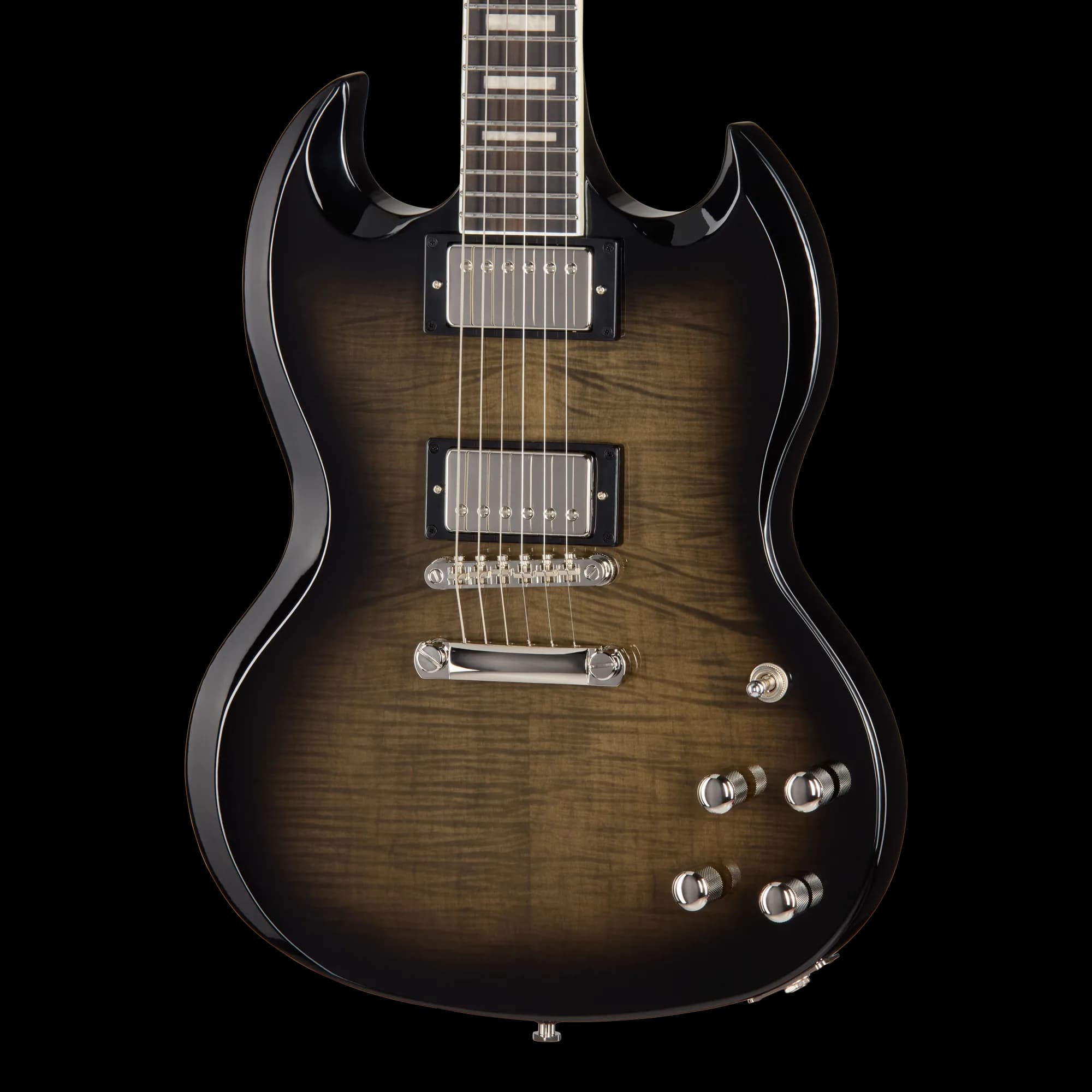 Epiphone SG Custom Modern Figured, Translucent Ebony Burst, Exclusive