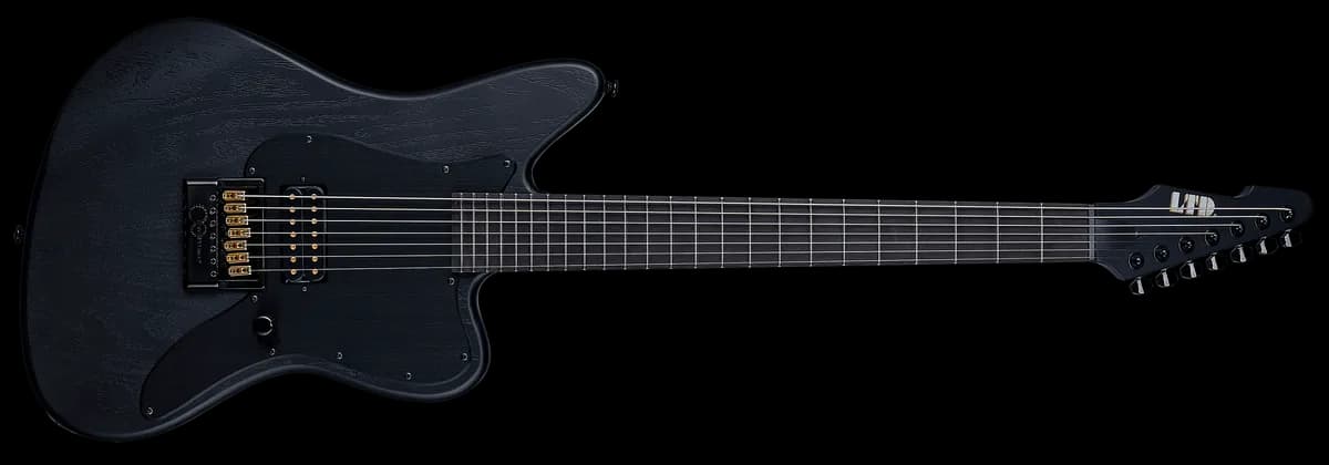 ESP AW-XJ7 Baritone Evertune Black Open Grain Satin
