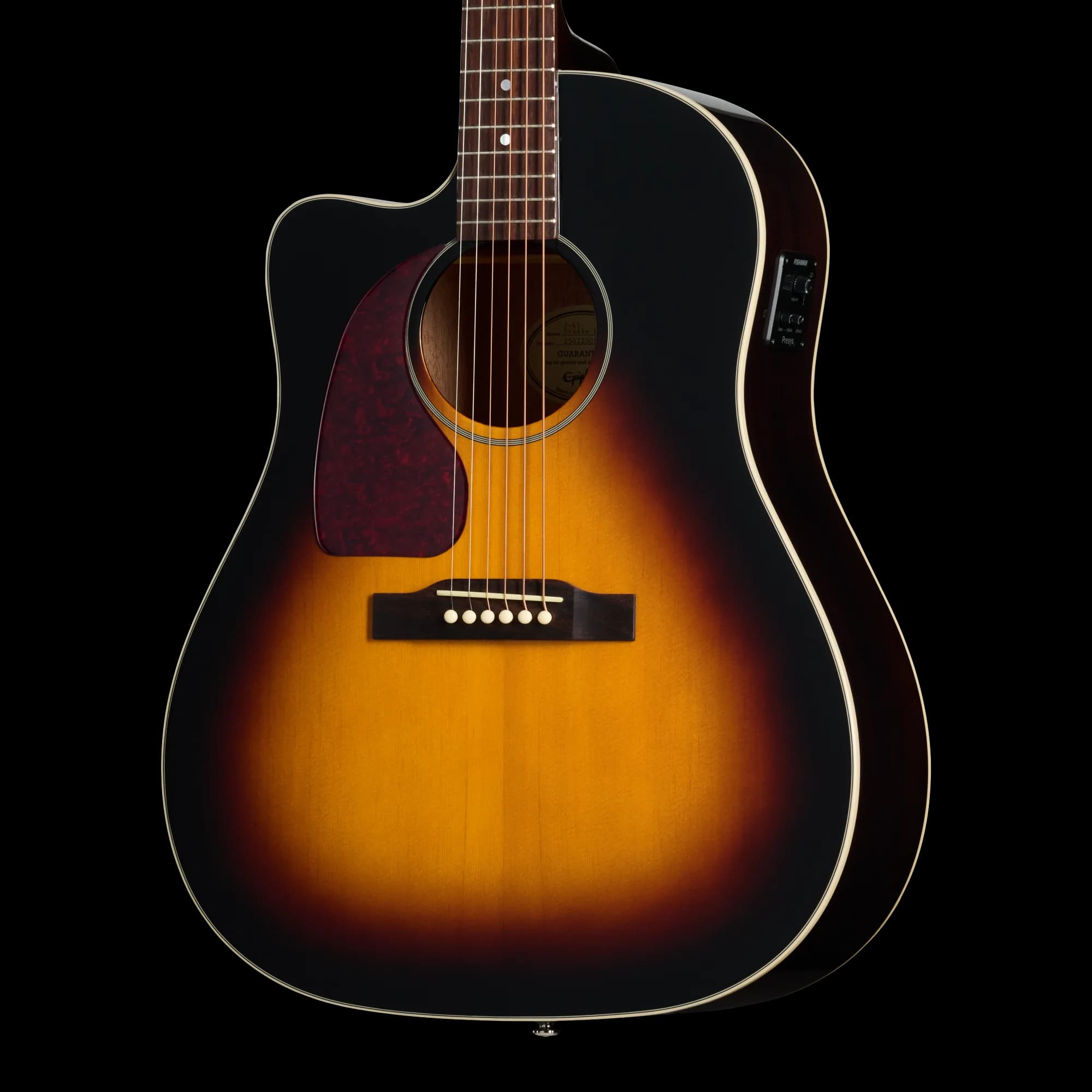 Epiphone J-45 Studio EC, Left-Handed, Vintage Sunburst