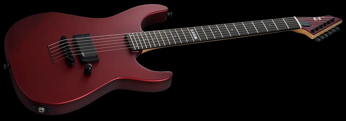 ESP E-II M-I Thru Nt DEEP CANDY APPLE RED SATIN — photo 3