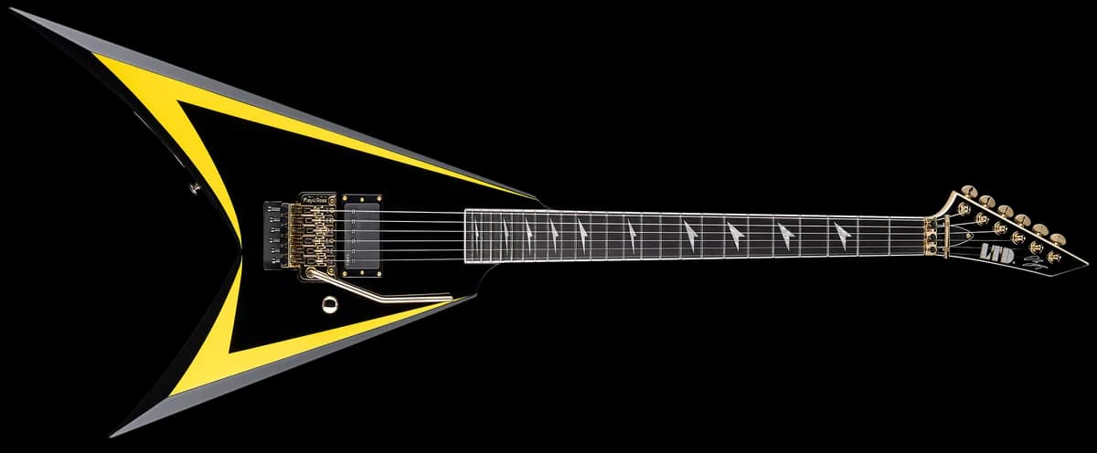 ESP Alexi Arrowhead Se Black w/Yellow Pinstripe