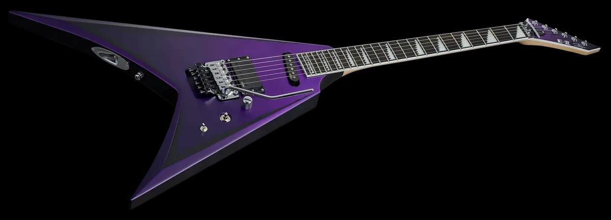 ESP E-II Alexi Ripped Purple Fade Satin w/ Pinstripes — photo 3