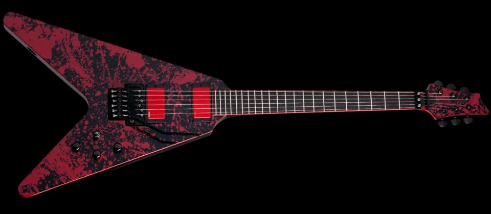 Schecter V-1 FR Blood Splatter