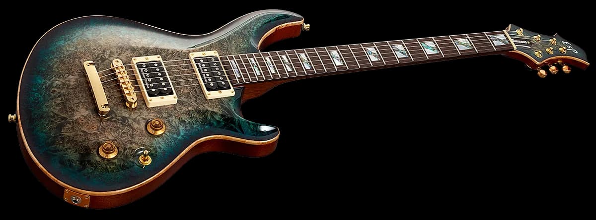 ESP Mystique Ctm See Thru Black Blue Burst — photo 3