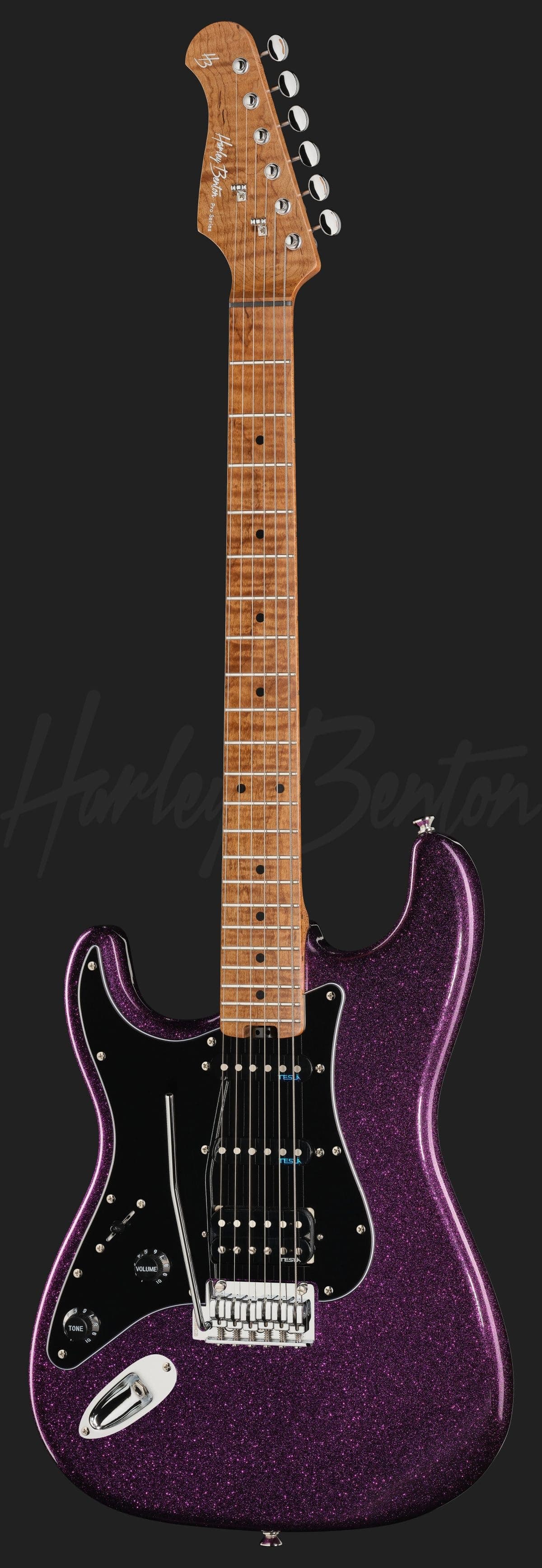 Harley Benton ST-Modern Plus MN HSS LH Dark Purple Sparkle — photo 2