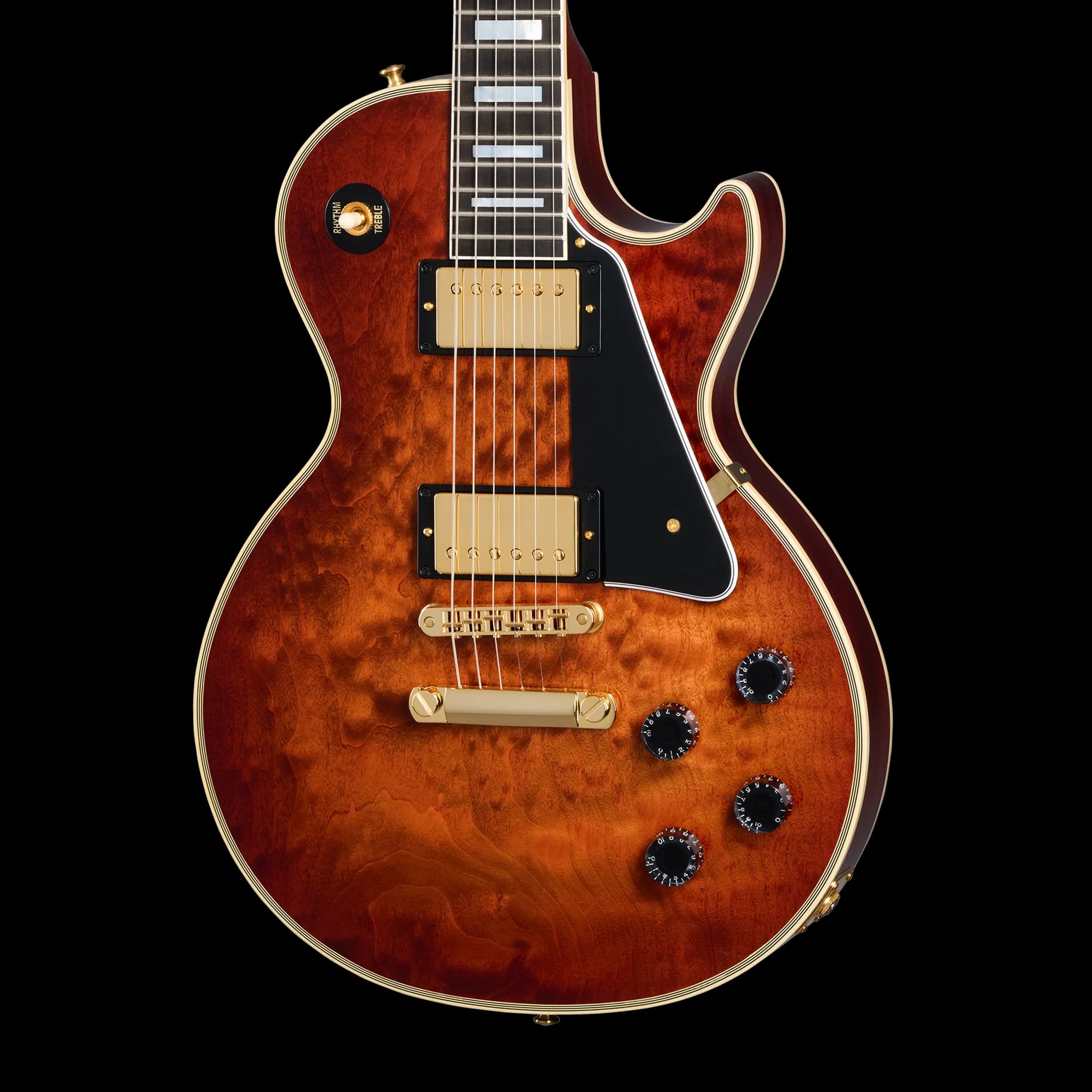 Gibson Les Paul Custom 1-Piece 5A Quilt Maple Top, Orange Twilight Fade, Exclusive