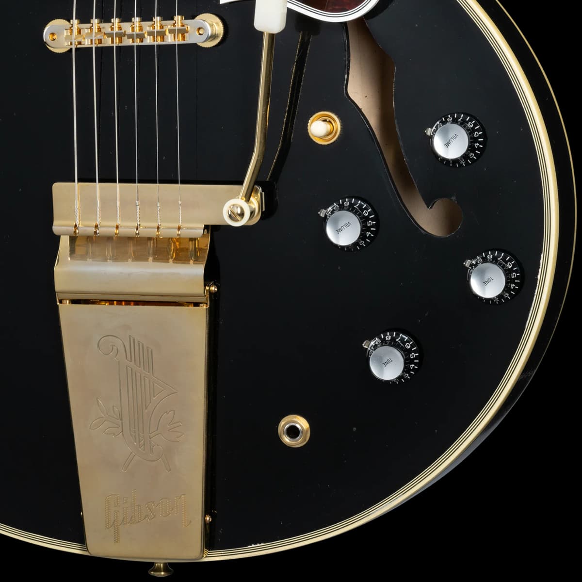 Gibson 60s ES-355 Reissue Maestro Vibrola, Light Aged, Ebony — photo 5
