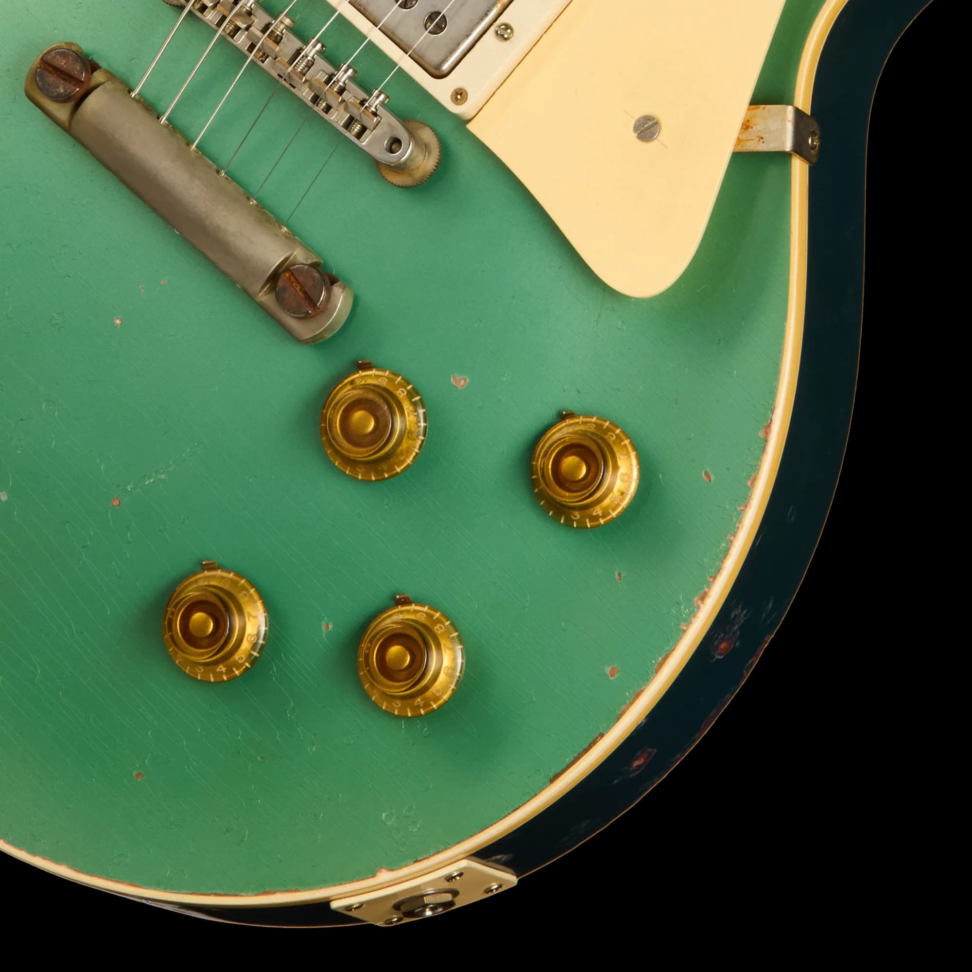 Gibson 1957 Les Paul Standard Reissue, Ultra Heavy Aged, Inverness Green and Pelham Blue Over Goldtop — photo 7