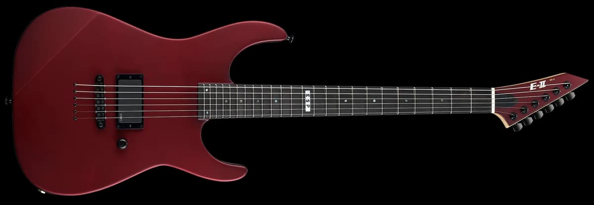 ESP E-II M-I Thru Nt DEEP CANDY APPLE RED SATIN