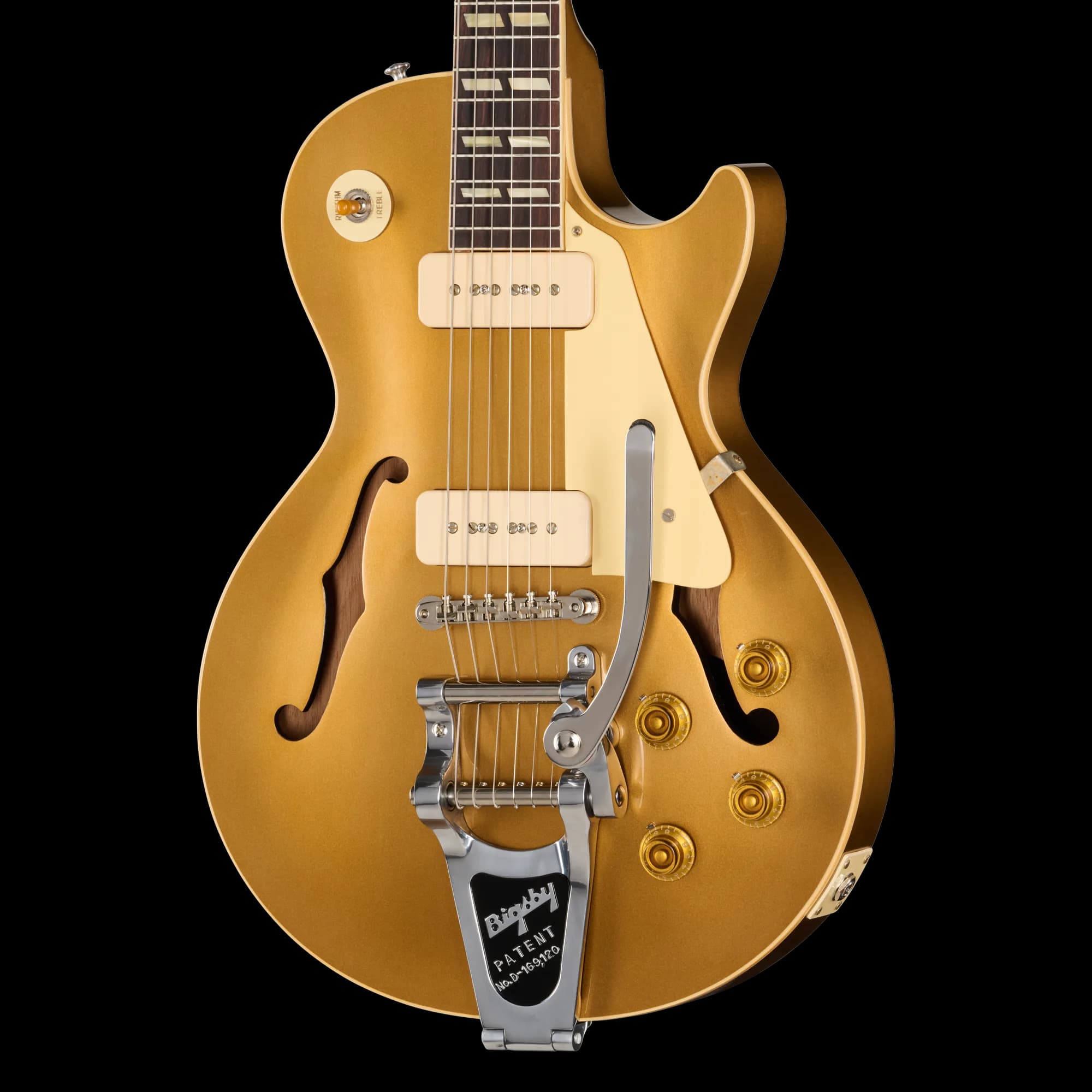Gibson 1956 Les Paul Standard Reissue with Bigsby, VOS, All Double Gold