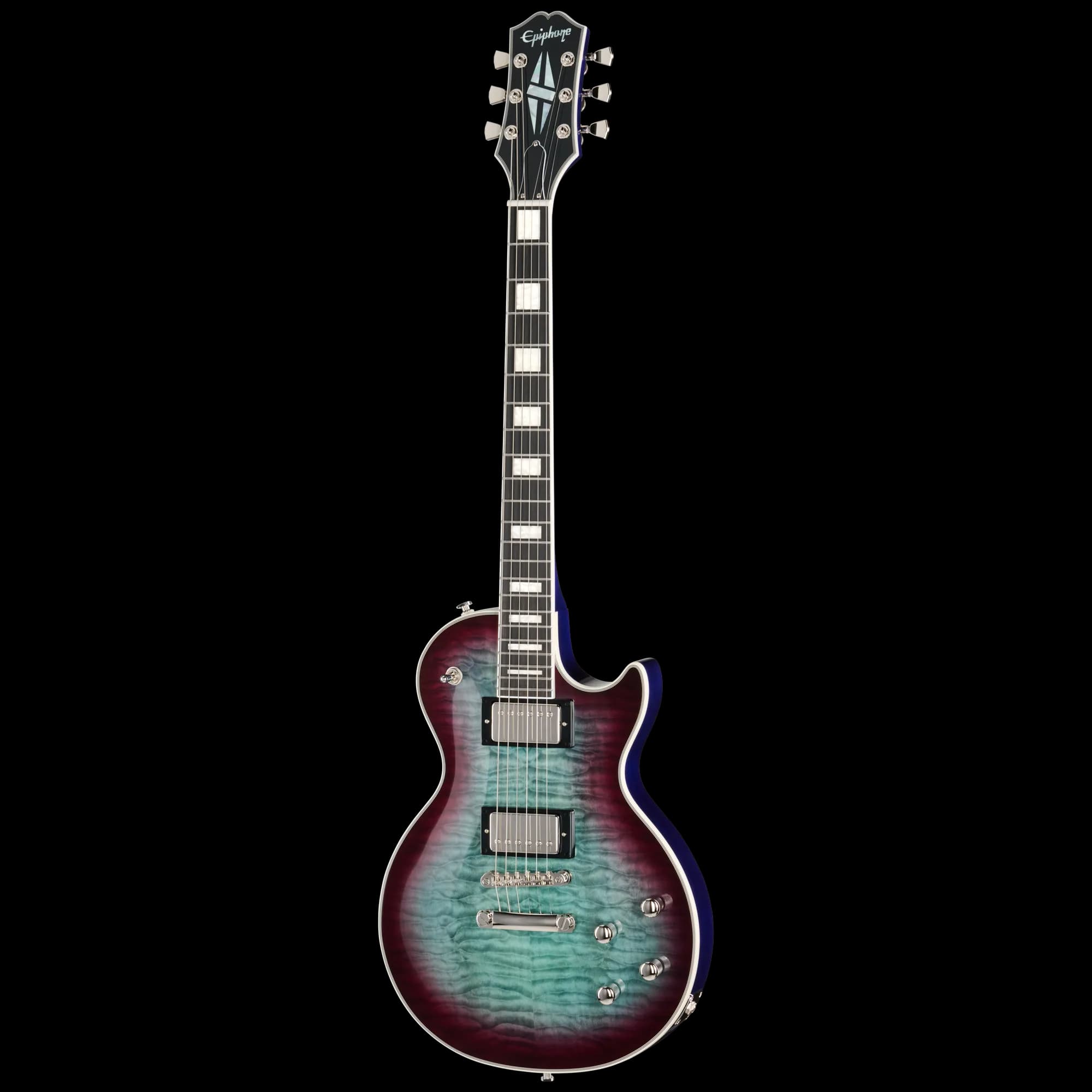 Epiphone Les Paul Custom Modern Quilt, Blueberry Burst, Exclusive — photo 3