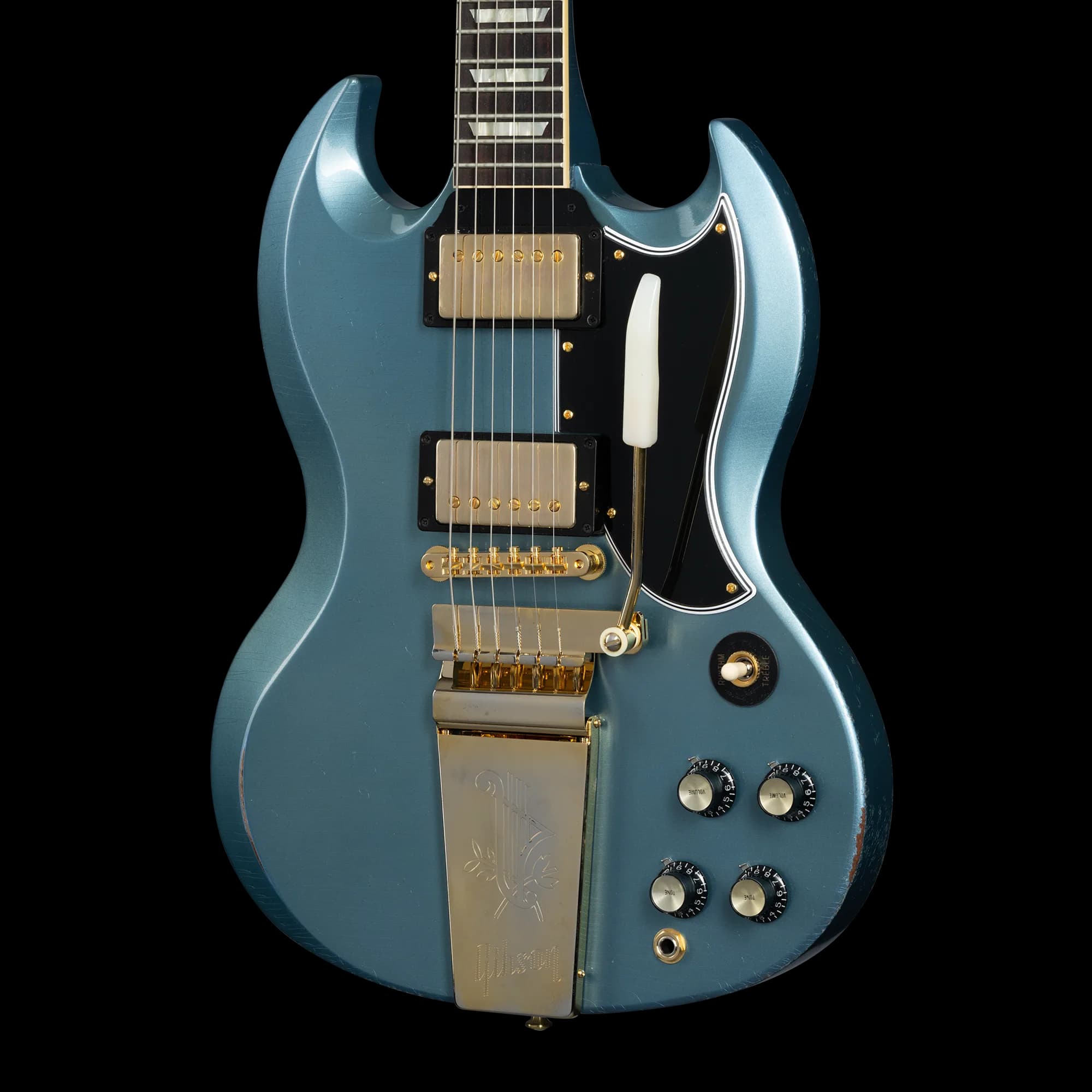 Gibson 1964 SG Standard Reissue with Maestro, Light Aged, Antique Pelham Blue