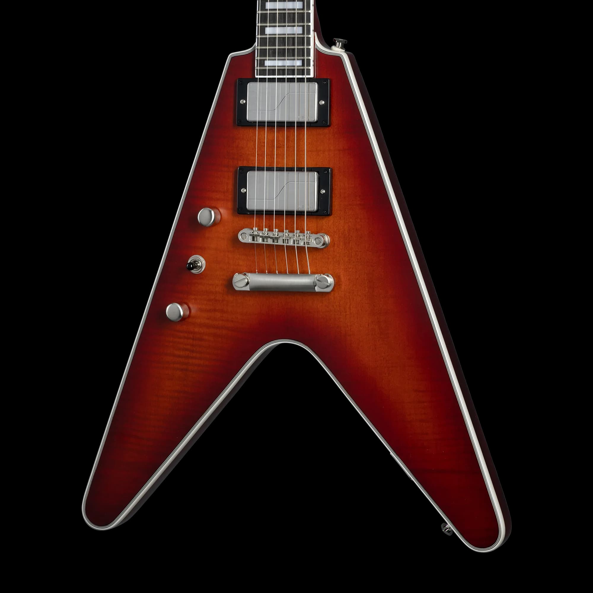 Epiphone Flying V Prophecy, Left-Handed, Aged Bengal Tiger Burst, Exclusive