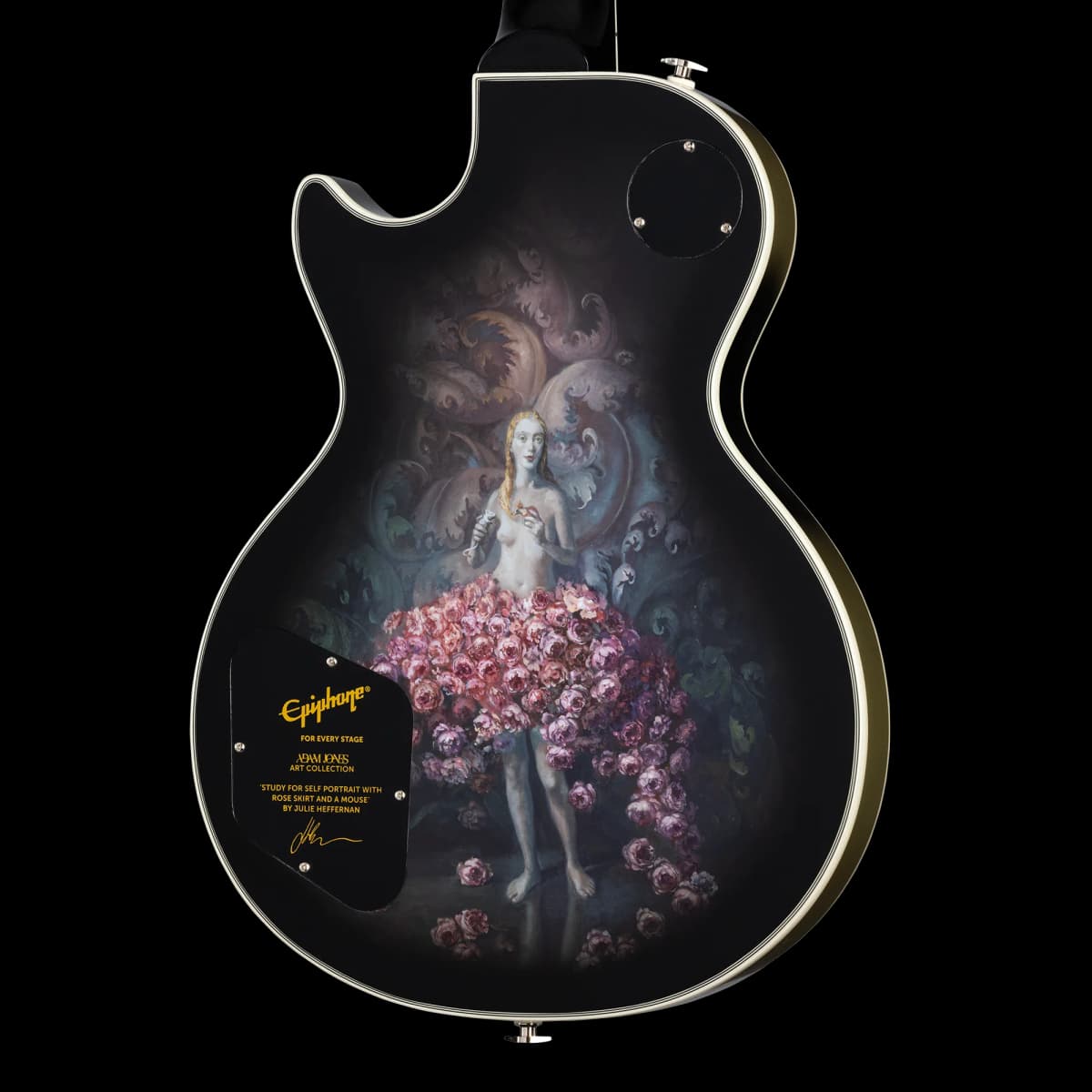 Epiphone Adam Jones Les Paul Custom Art Collection: Julie Heffernan's “Study For Self-Portrait with Rose Skirt and a Mouse", Antique Silverburst