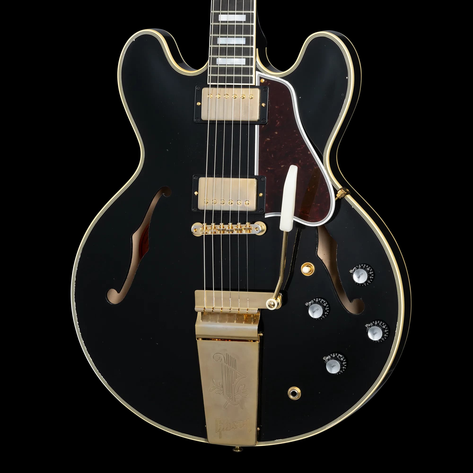 Gibson 60s ES-355 Reissue Maestro Vibrola, Light Aged, Ebony