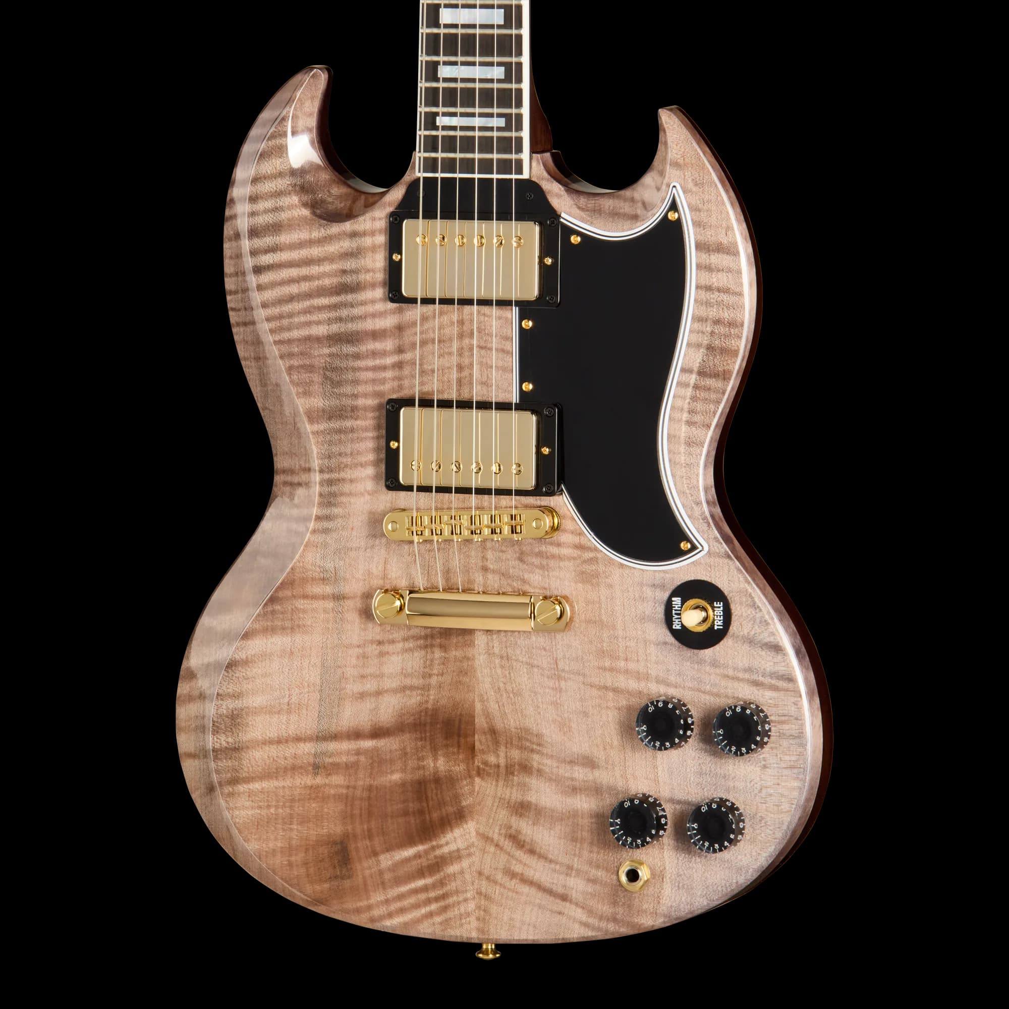 Gibson SG Custom with Figured Maple Heartwood Top, Gloss, Light Charcoal