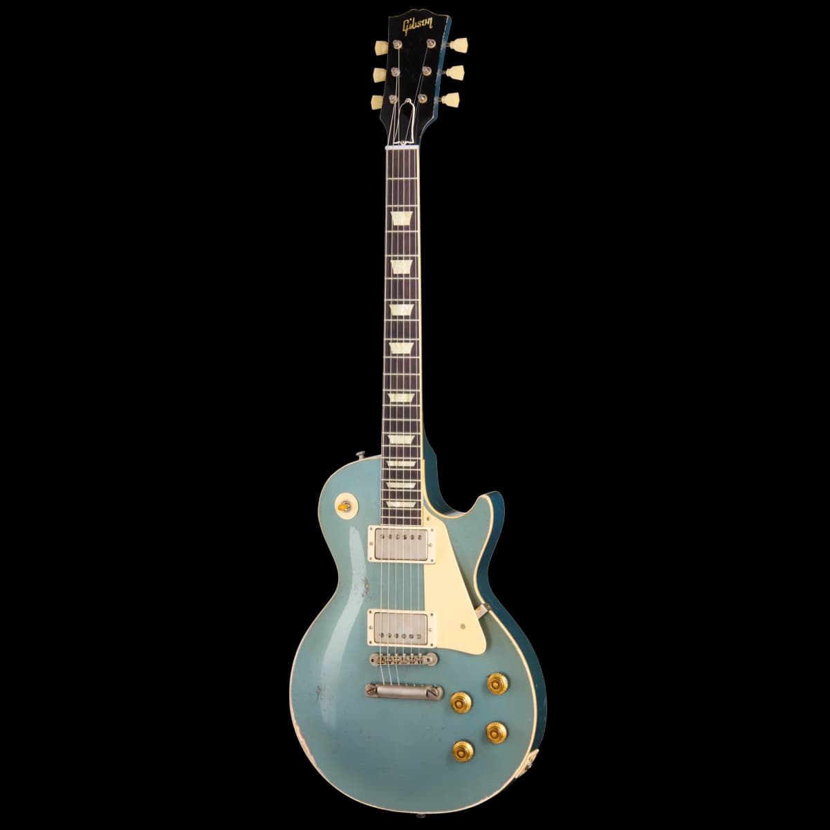 Gibson 1957 Les Paul Standard Reissue, Ultra Heavy Aged, Pelham Blue Over Goldtop — photo 3